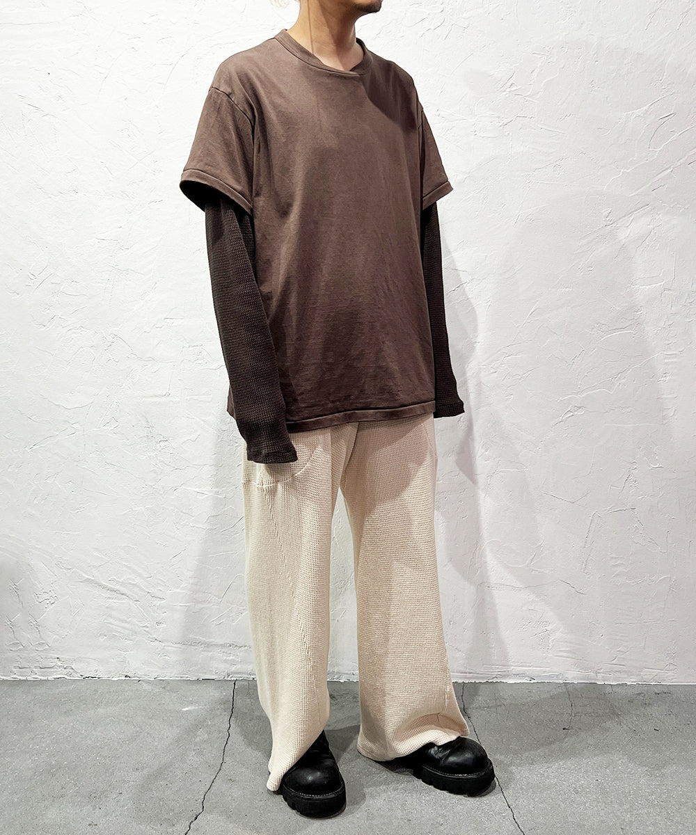 ANDER LAYERED LS TEE - CHARCOAL