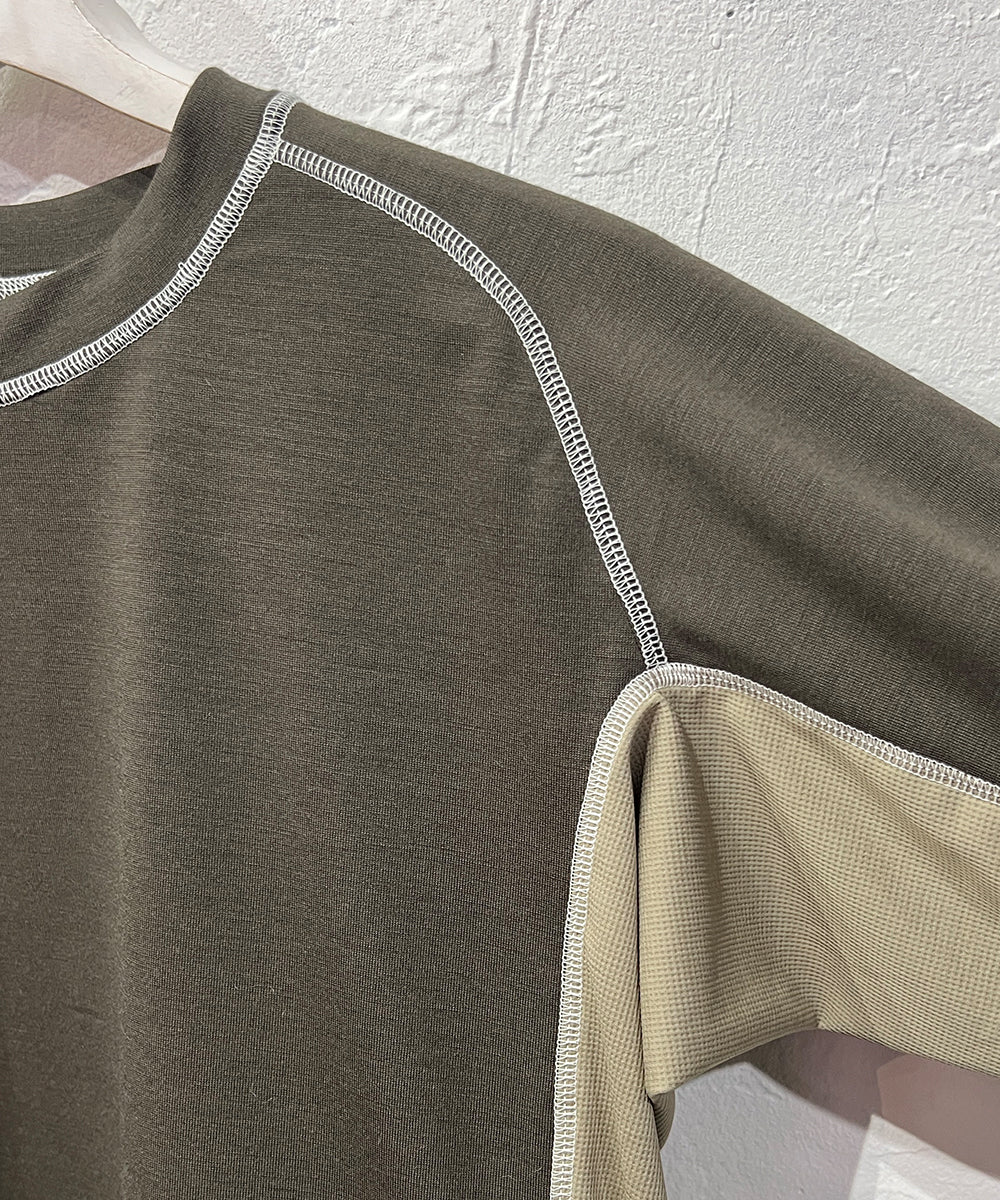 ANDER ATHLETIC - LONG SLEEVE WOOL TEE KHAKI