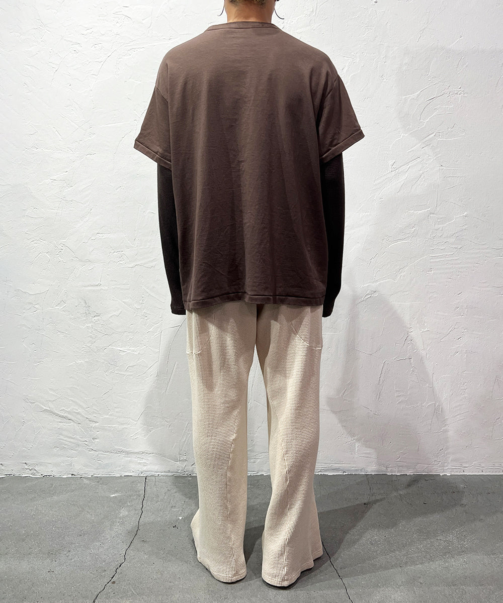 ANDER LAYERED LS TEE - SMOKE BROWN