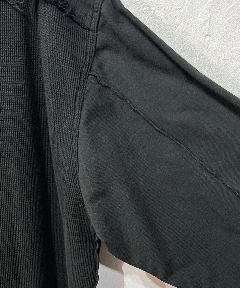 CURRENTAGE - Patchwork Flap Shirt BLACK
