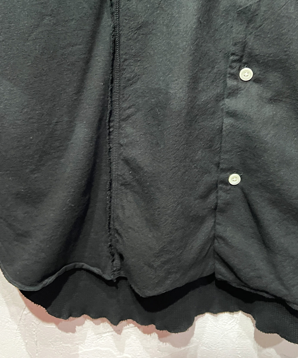 CURRENTAGE - Patchwork Flap Shirt BLACK