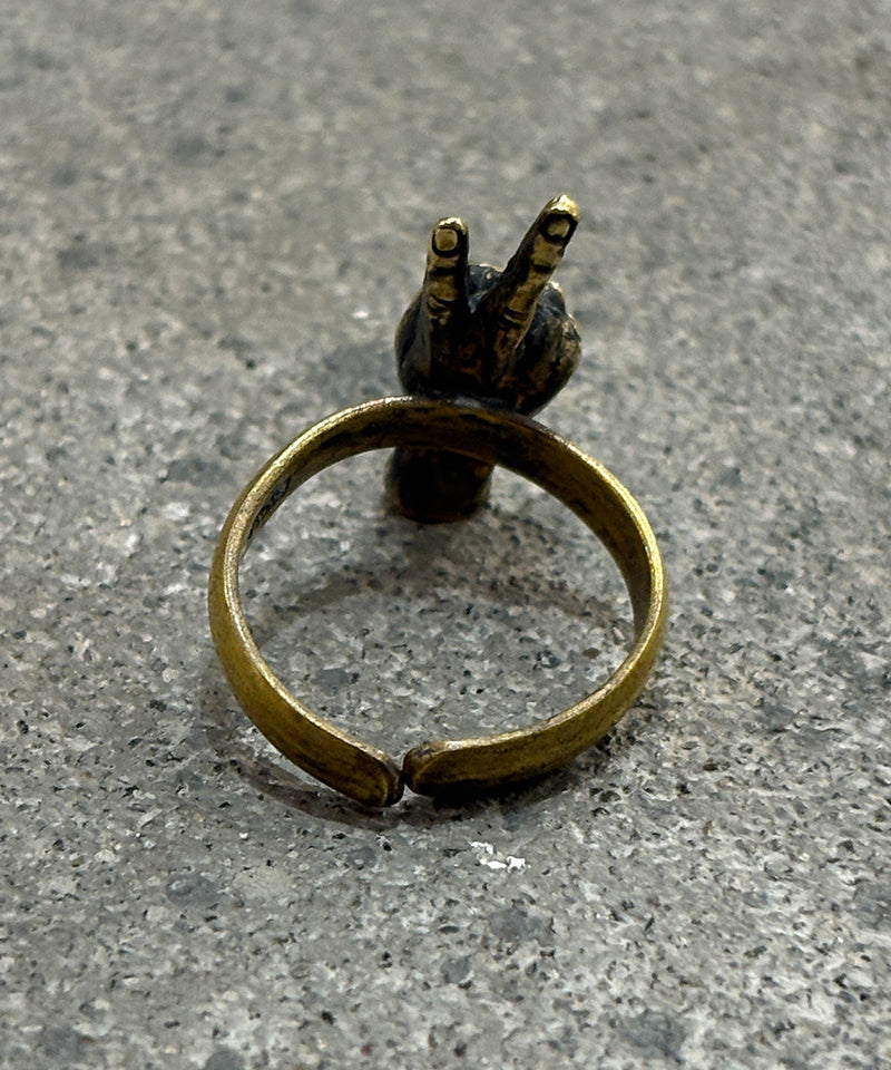 SOTHINGOOD - BRASS「HAND SIGN PEACE」RING
