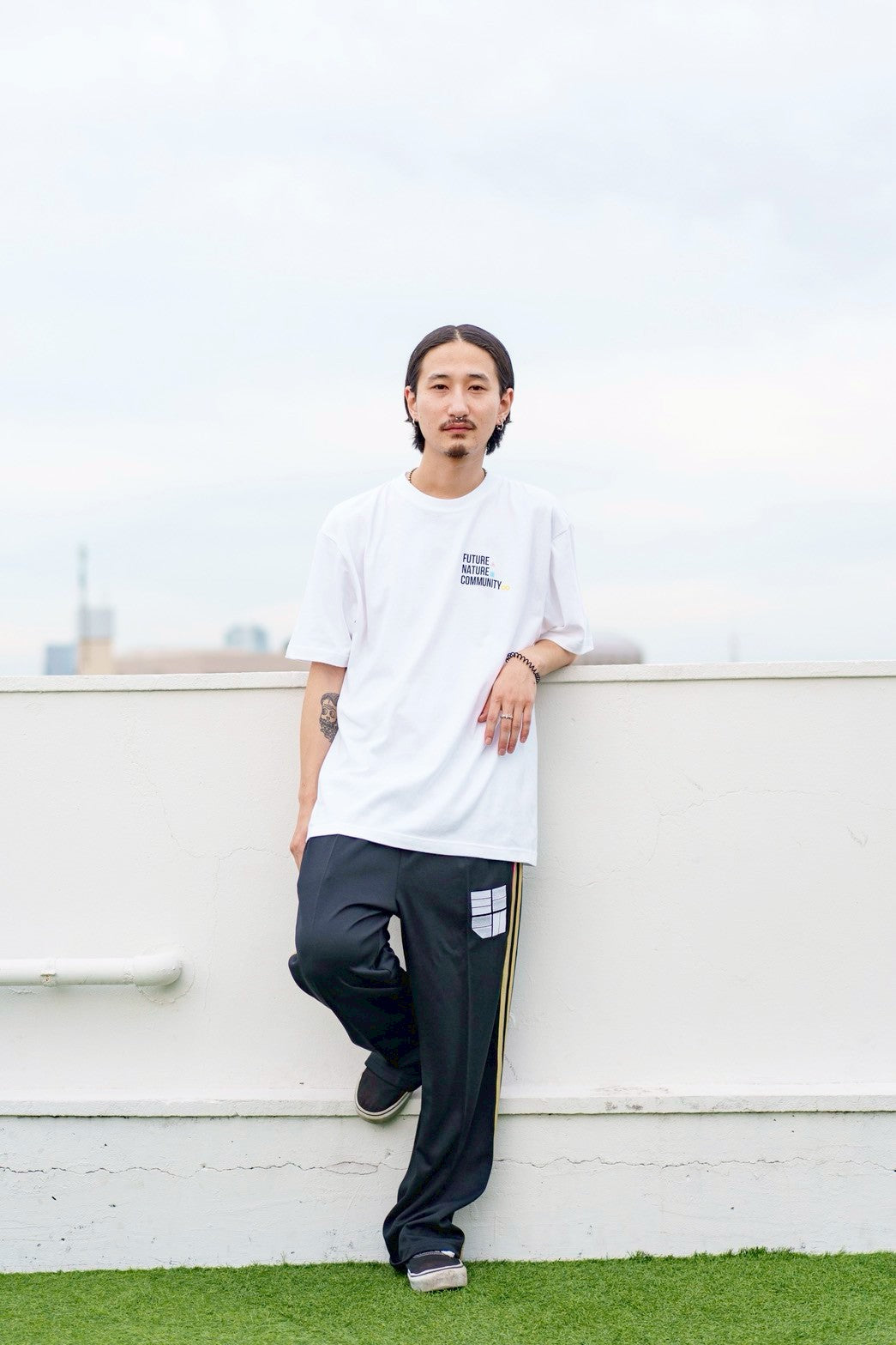 +music  Apparel "Future Nature" - Thank you message T-shirt / Black