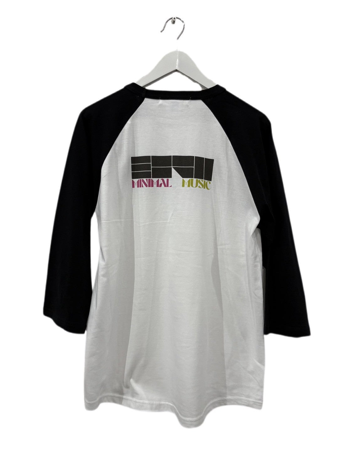 +music  Apparel “Future Nature” - Minimal music logo raglan sleeve T-shirt / White × Black ONLINE STORE PAGE | プラスミュージック アパレル “フューチャー ネイチャー” - サンキュー メッセージ ロング スリーブ ティーシャツ / ホワイト オンライン ストア ページ 商品画像