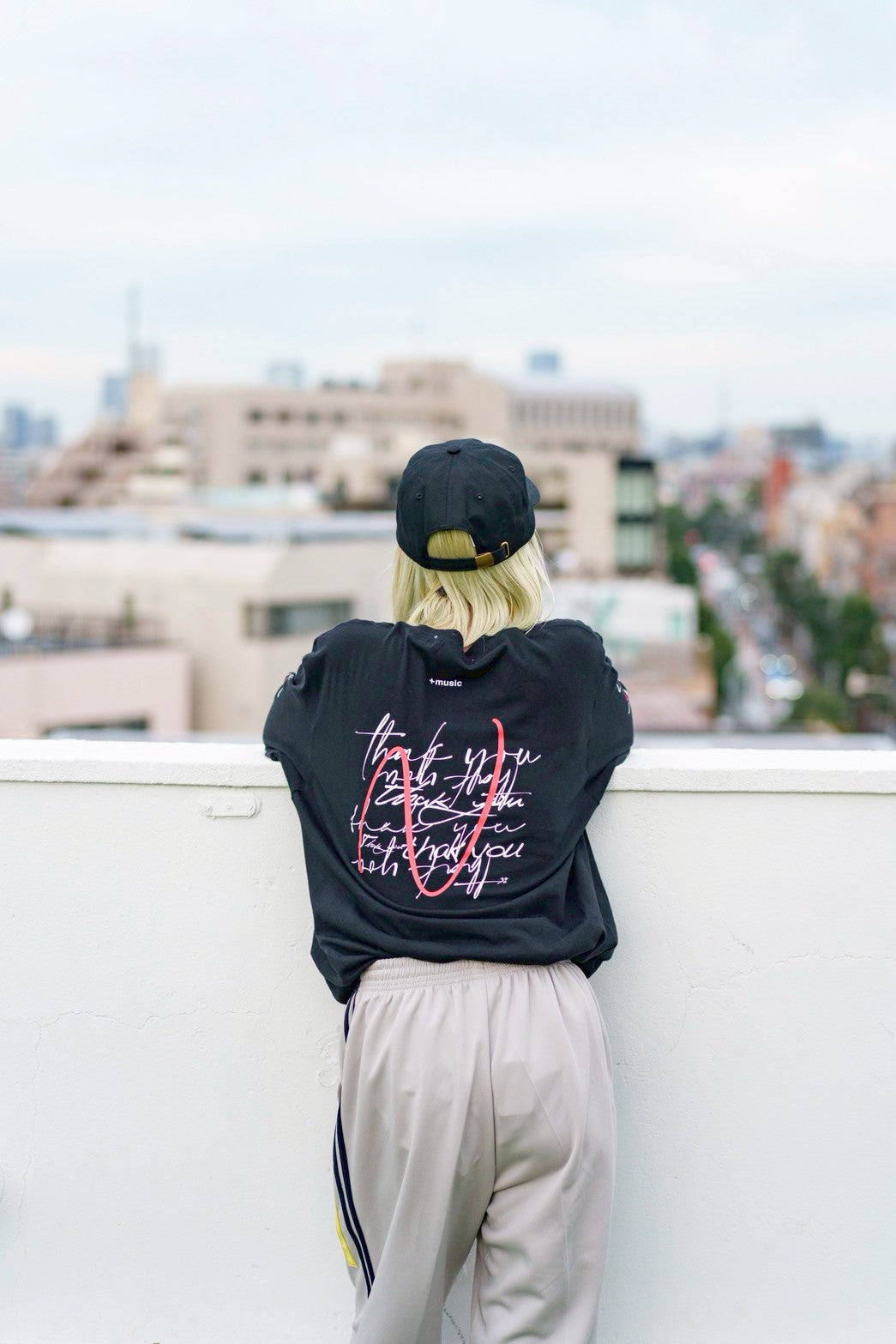 +music  Apparel “Future Nature” - Thank you message long sleeve T-shirt / Black ONLINE STORE PAGE | プラスミュージック アパレル “フューチャー ネイチャー” - サンキュー メッセージ ロング スリーブ ティーシャツ / ブラック オンライン ストア ページ 商品画像