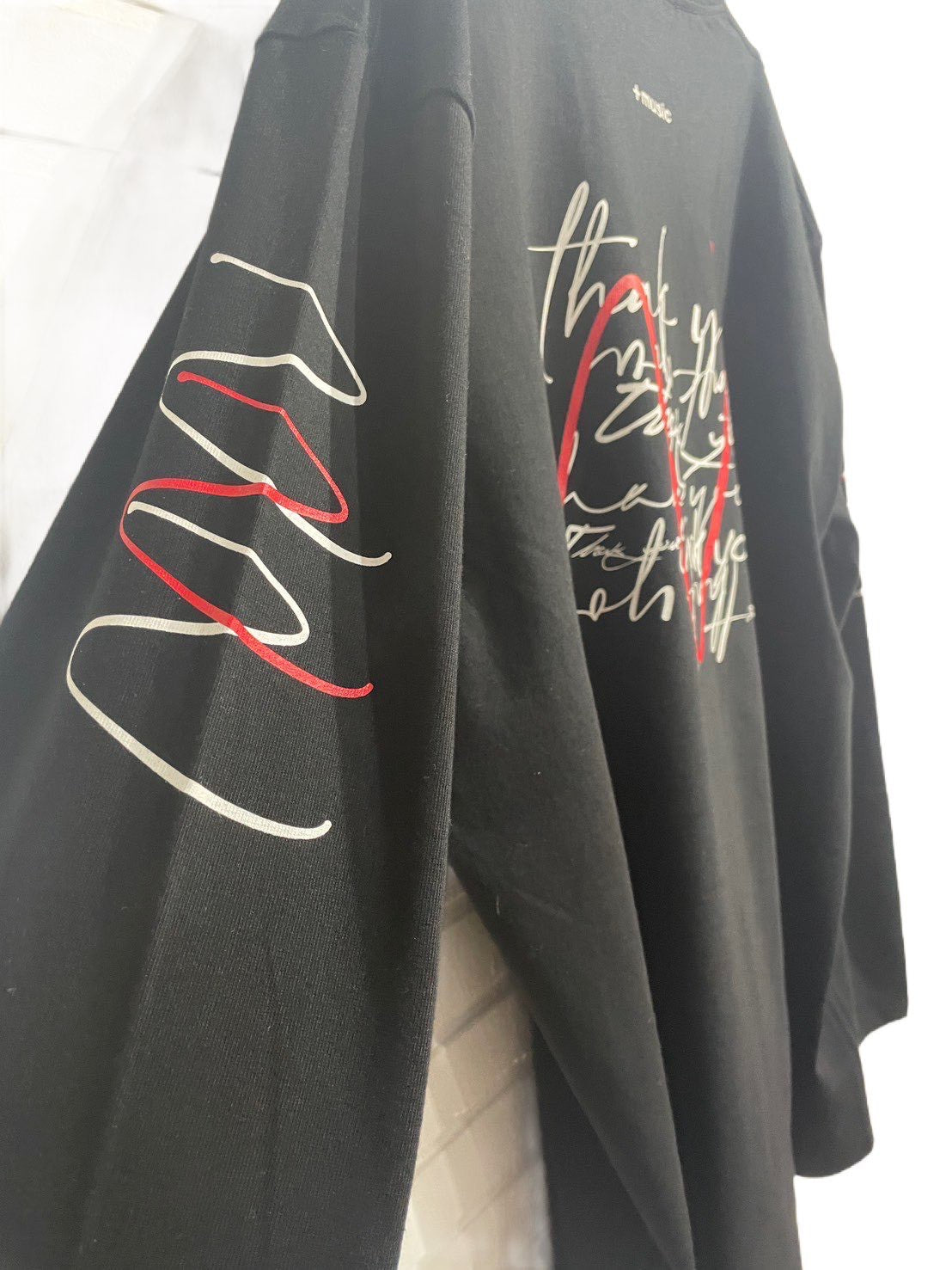 +music  Apparel “Future Nature” - Thank you message long sleeve T-shirt / Black ONLINE STORE PAGE | プラスミュージック アパレル “フューチャー ネイチャー” - サンキュー メッセージ ロング スリーブ ティーシャツ / ブラック オンライン ストア ページ 商品画像