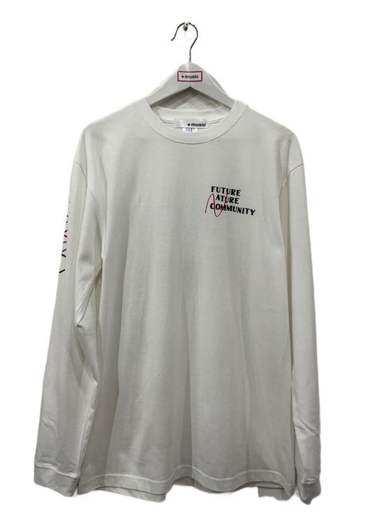 +music  Apparel “Future Nature” - Thank you message long sleeve T-shirt / White ONLINE STORE PAGE | プラスミュージック アパレル “フューチャー ネイチャー” - サンキュー メッセージ ロング スリーブ ティーシャツ / ホワイト オンライン ストア ページ 商品画像