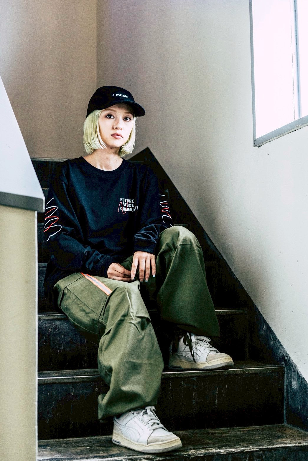 +music  Apparel “Future Nature” - Thank you message long sleeve T-shirt / Black ONLINE STORE PAGE | プラスミュージック アパレル “フューチャー ネイチャー” - サンキュー メッセージ ロング スリーブ ティーシャツ / ブラック オンライン ストア ページ 商品画像