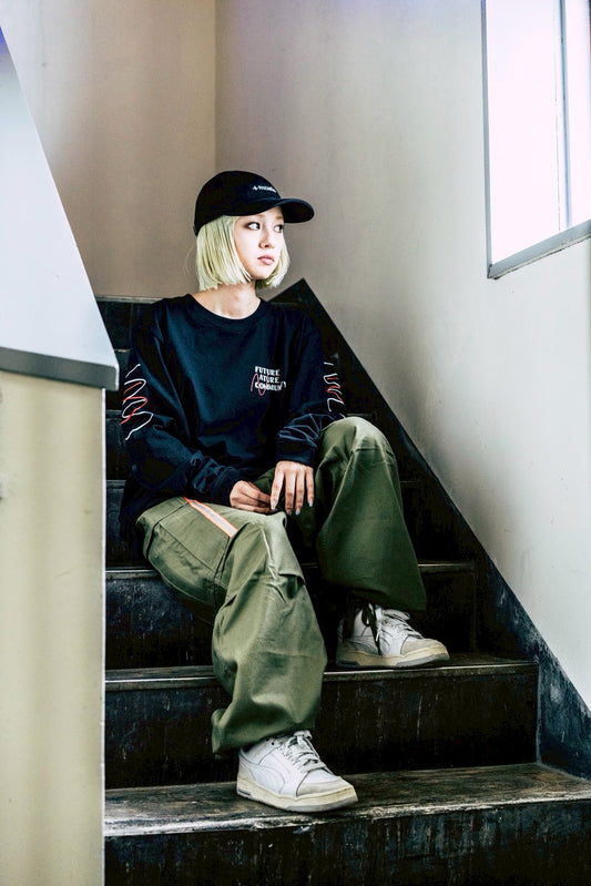 +music  Apparel "Future Nature" - Enbroidered +music cap / Black  ONLINE STORE PAGE | プラスミュージック アパレル “フューチャー ネイチャー” - エンブロイダード プラスミュージック キャップ / ブラック オンライン ストア ページ 商品画像