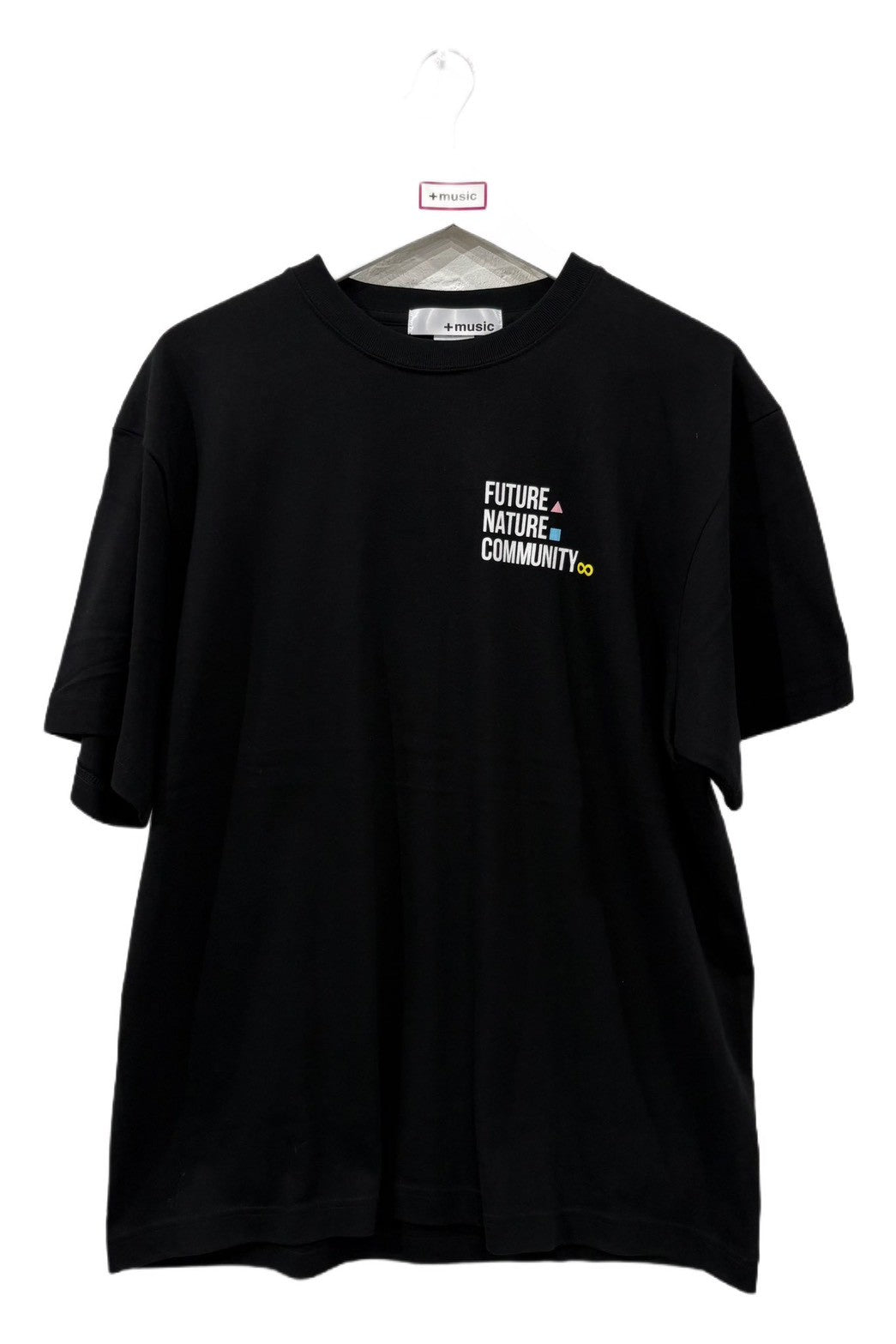 +music  Apparel "Future Nature" - Thank you message T-shirt / Black