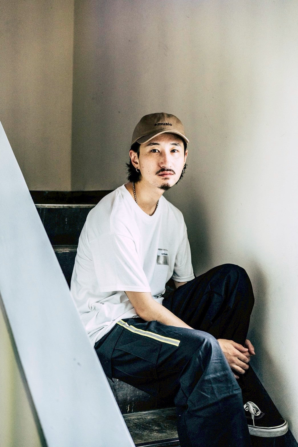 +music  Apparel "Future Nature" - Enbroidered +music cap / Sand ONLINE STORE PAGE | プラスミュージック アパレル “フューチャー ネイチャー” - エンブロイダード プラスミュージック キャップ / サンド オンライン ストア ページ 商品画像