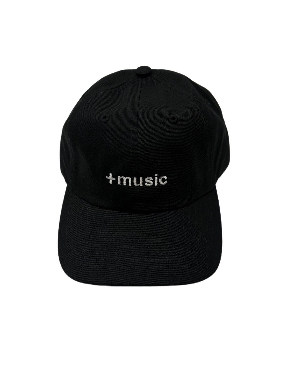 +music  Apparel "Future Nature" - Enbroidered +music cap / Black  ONLINE STORE PAGE | プラスミュージック アパレル “フューチャー ネイチャー” - エンブロイダード プラスミュージック キャップ / ブラック オンライン ストア ページ 商品画像