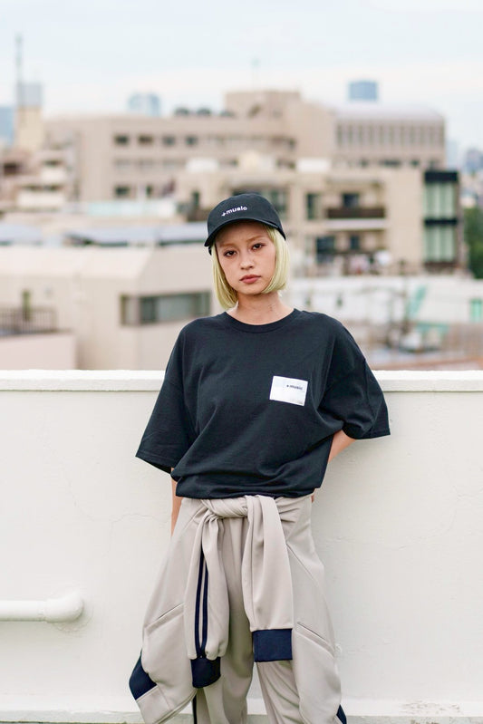 +music  Apparel “Future Nature” - Silver patch logo standard T-shirt / Black  ONLINE STORE PAGE | プラスミュージック アパレル “フューチャー ネイチャー” - シルバー パッチ ロゴ スタンダード ティーシャツ / ブラック オンライン ストア ページ 商品画像