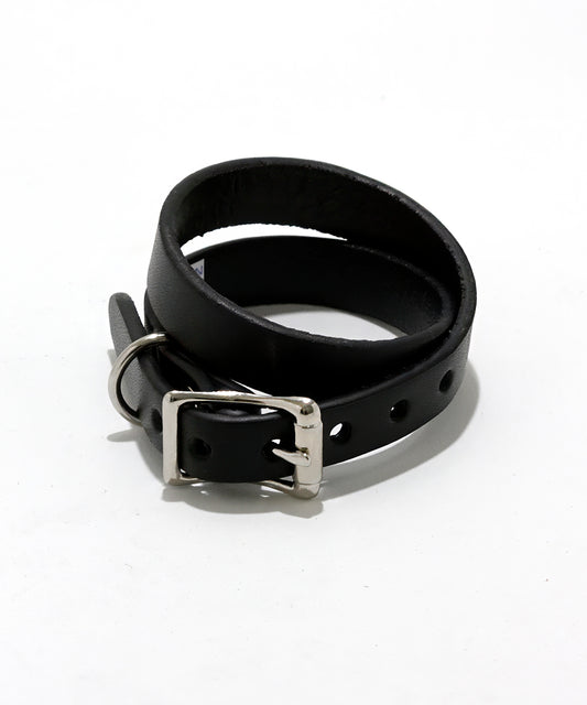 U.S. LEATHER ACCESSORIES - DOUBLE WRAP BRACELET ＆ CHOKER / BLACK