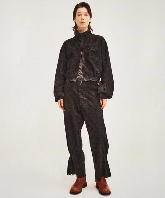 NAM - BELLOWS TROUSERS・SHABBY CLOTH  BLACK  ONLINE STORE PAGE | ナム-ベローズ トラウザーズ・シャビー クロス ブラック オンライン ストア ページ 商品画像