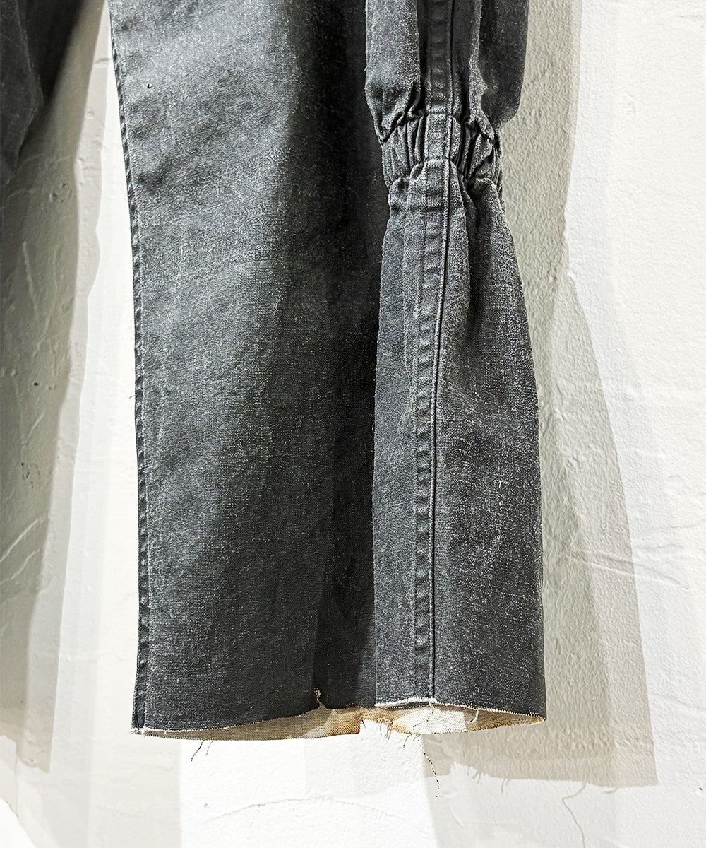 NAM - BELLOWS TROUSERS・SHABBY CLOTH  BLACK  ONLINE STORE PAGE | ナム-ベローズ トラウザーズ・シャビー クロス ブラック オンライン ストア ページ 商品画像