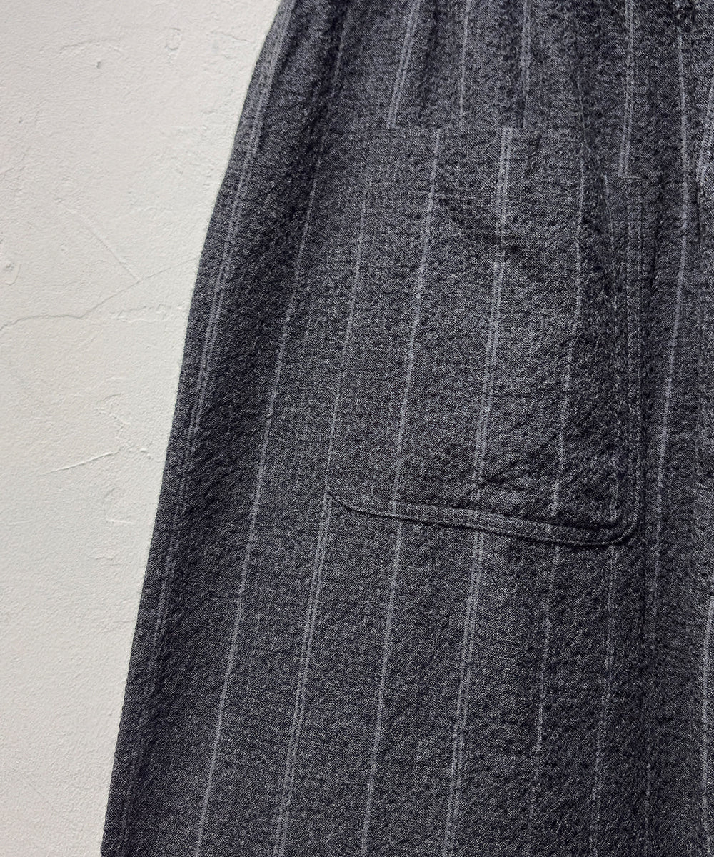 O PROJECT - PLAIN TROUSERS / GREY STRIPE