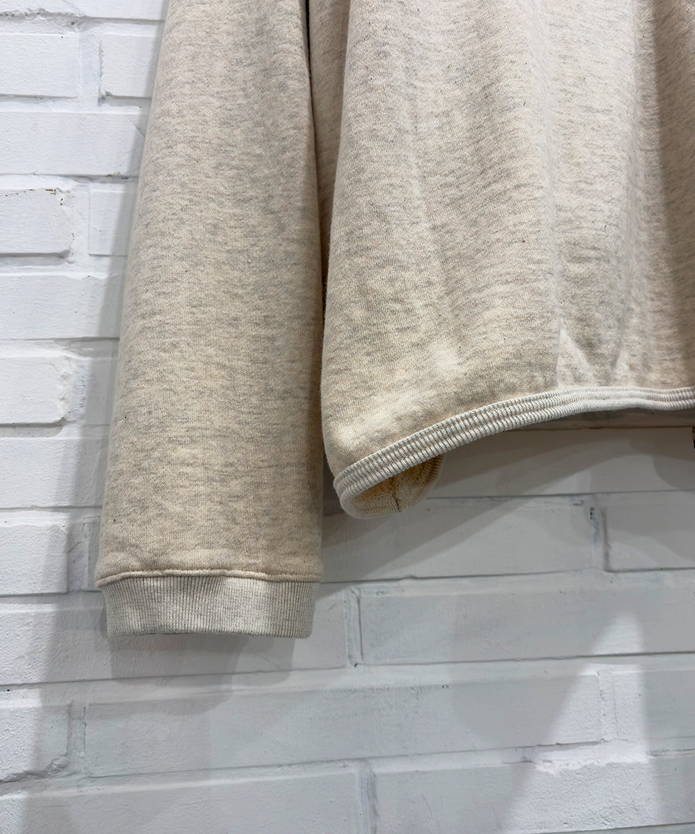 O PROJECT - WIDE FIT HOODED SWEAT / OATMEAL