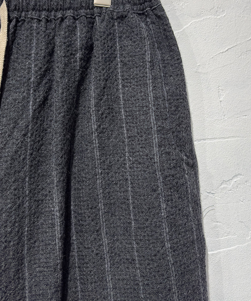 O PROJECT - PLAIN TROUSERS / GREY STRIPE