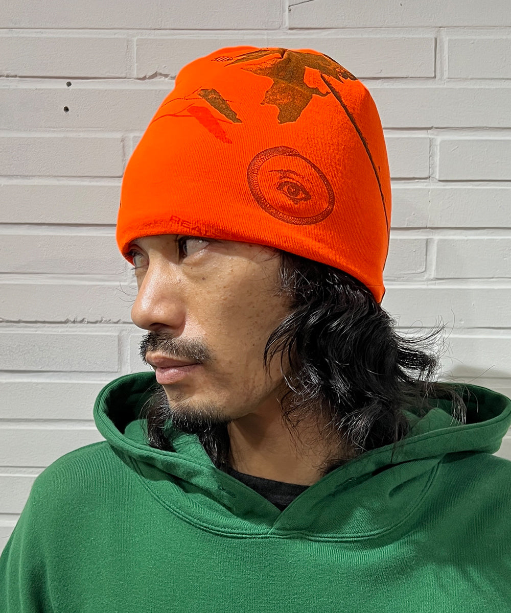 8" licensed camo beanie - ORANGE EYE3