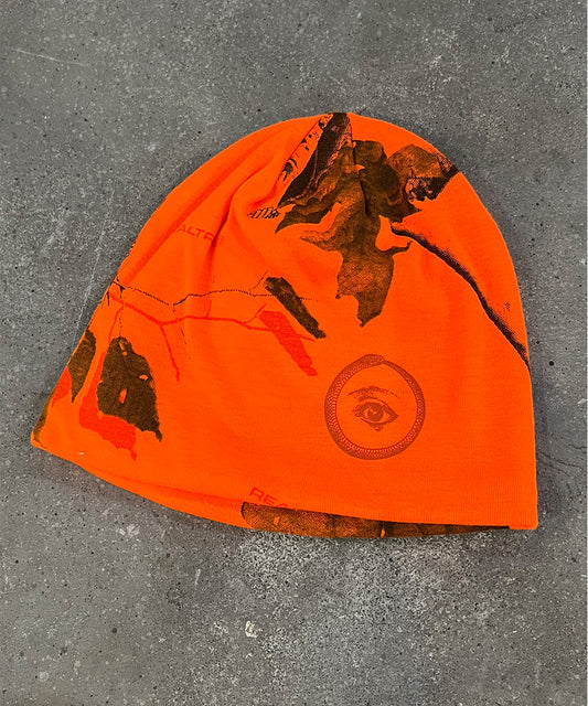 8" licensed camo beanie - ORANGE EYE1