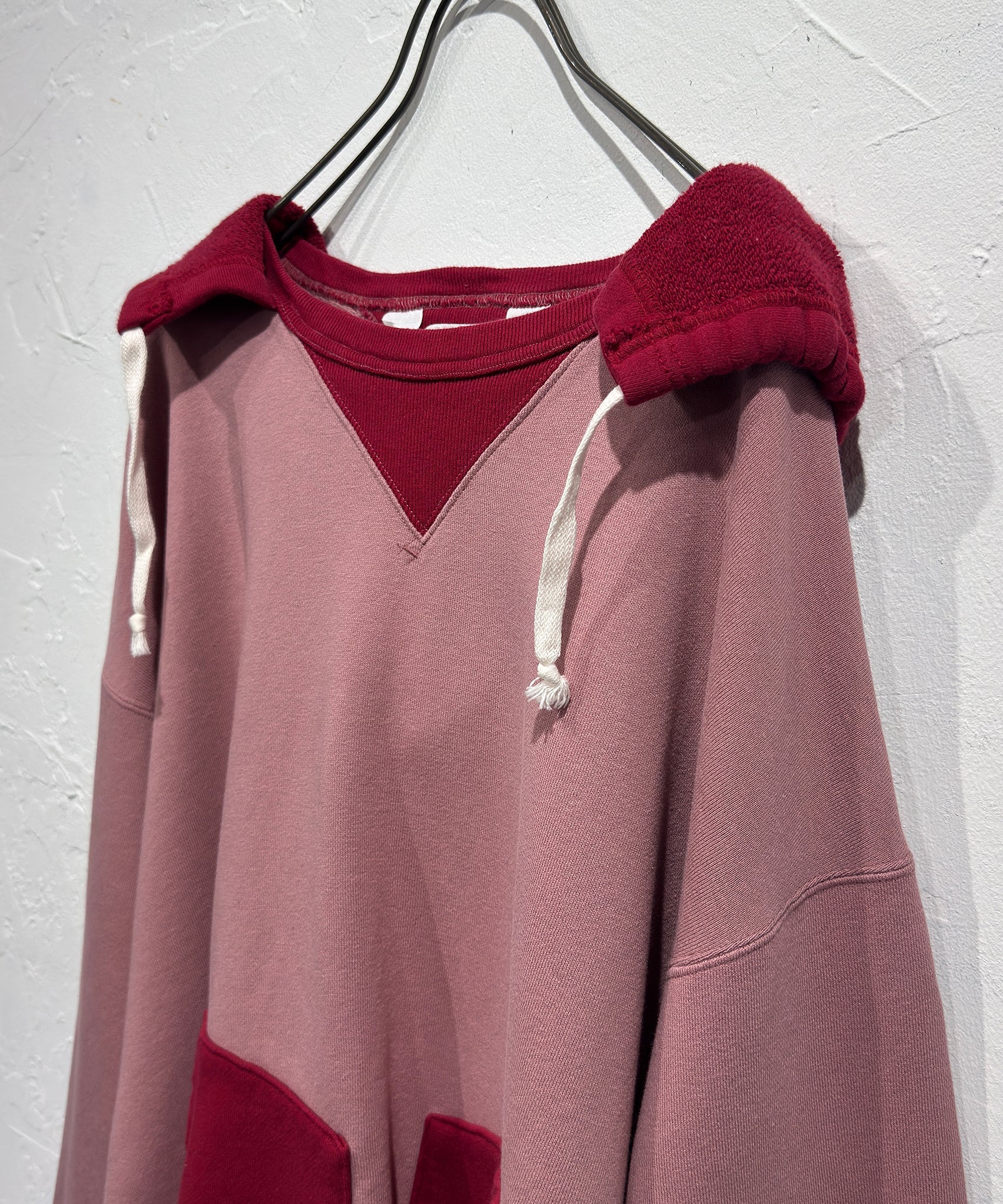 ANDER - AFTER HOODED SWEAT / FADE RED×SCARLET - DB&BAR
