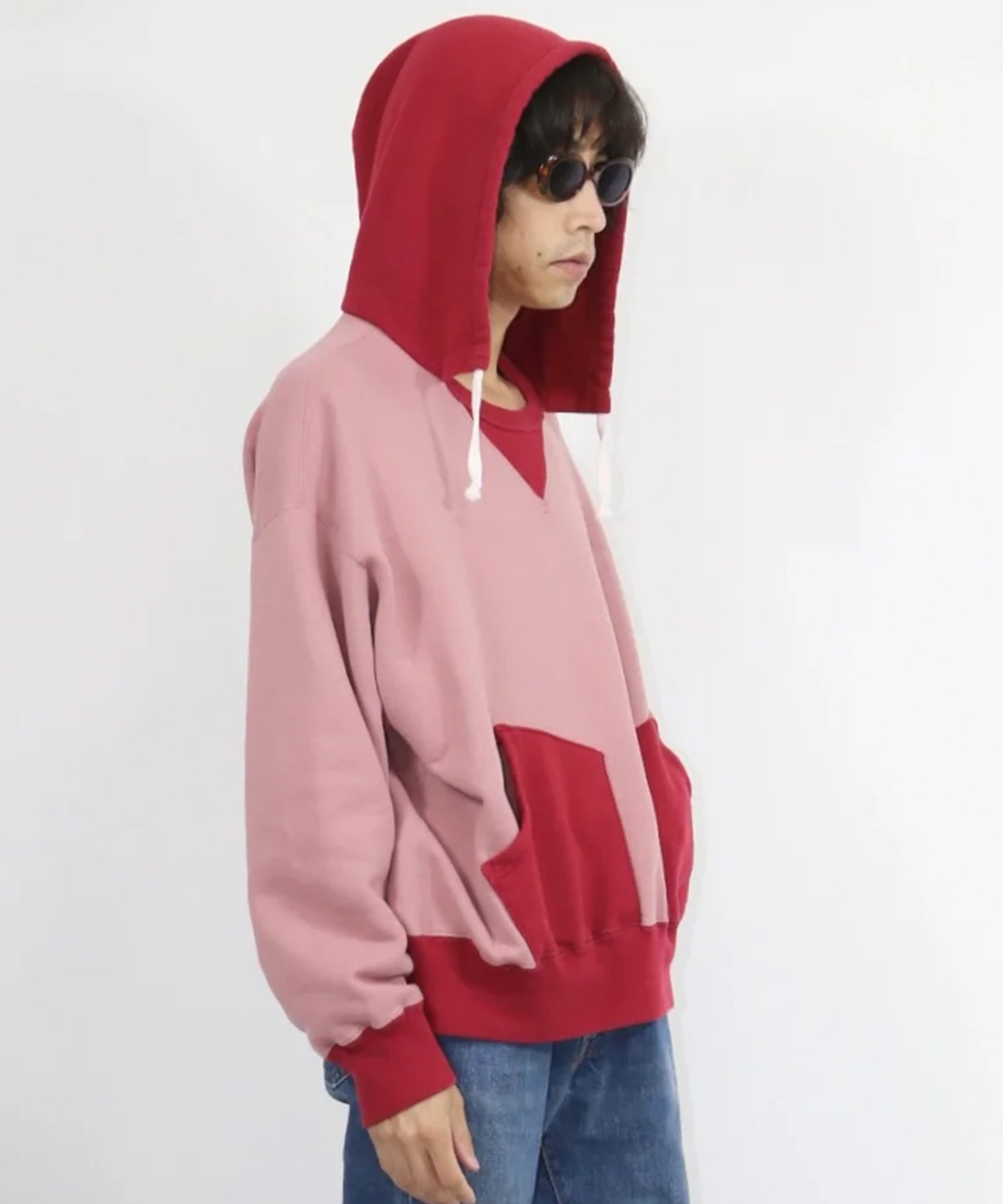 ANDER - AFTER HOODED SWEAT / FADE RED×SCARLET - DB&BAR