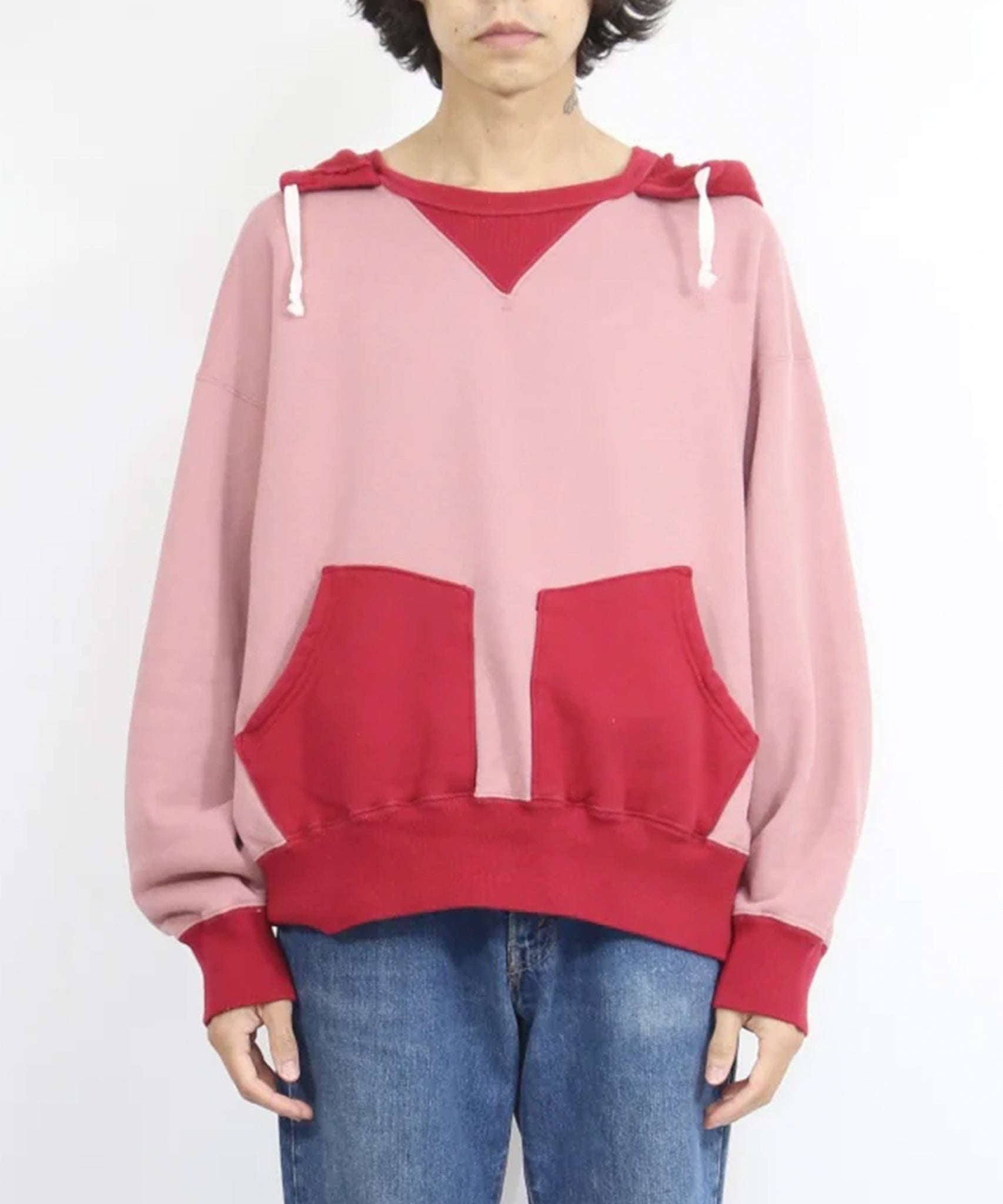 ANDER - AFTER HOODED SWEAT / FADE RED×SCARLET - DB&BAR
