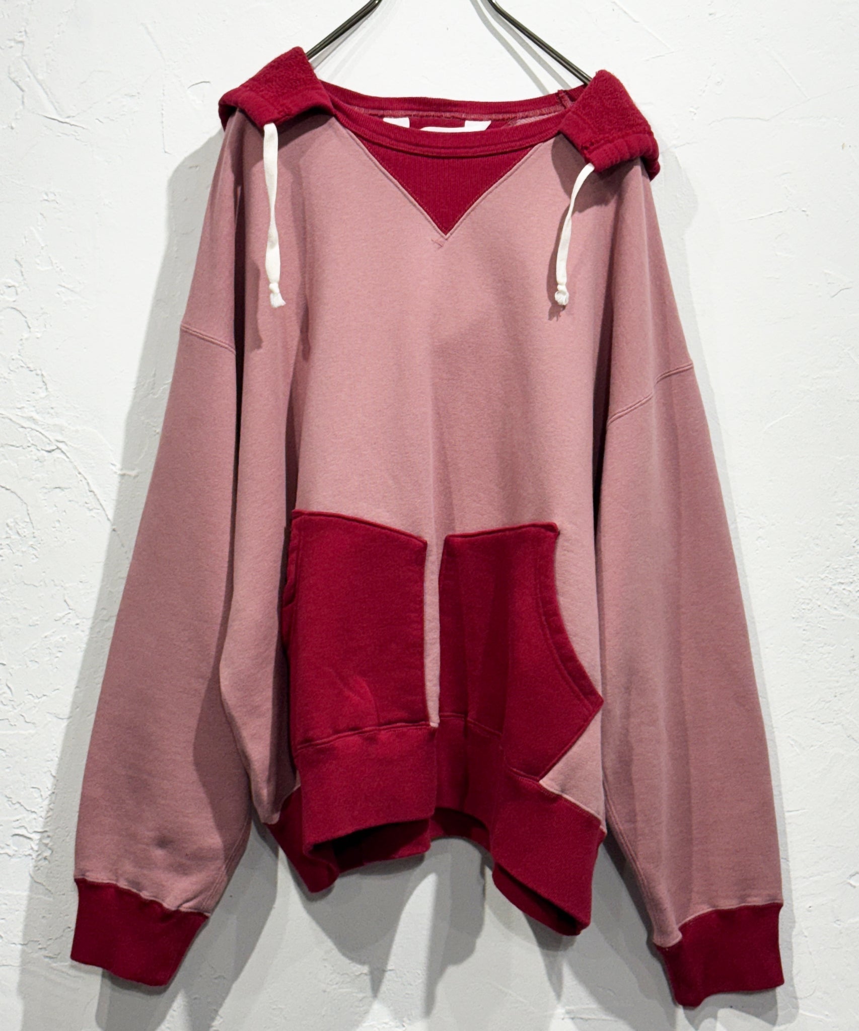 ANDER - AFTER HOODED SWEAT / FADE RED×SCARLET - DB&BAR