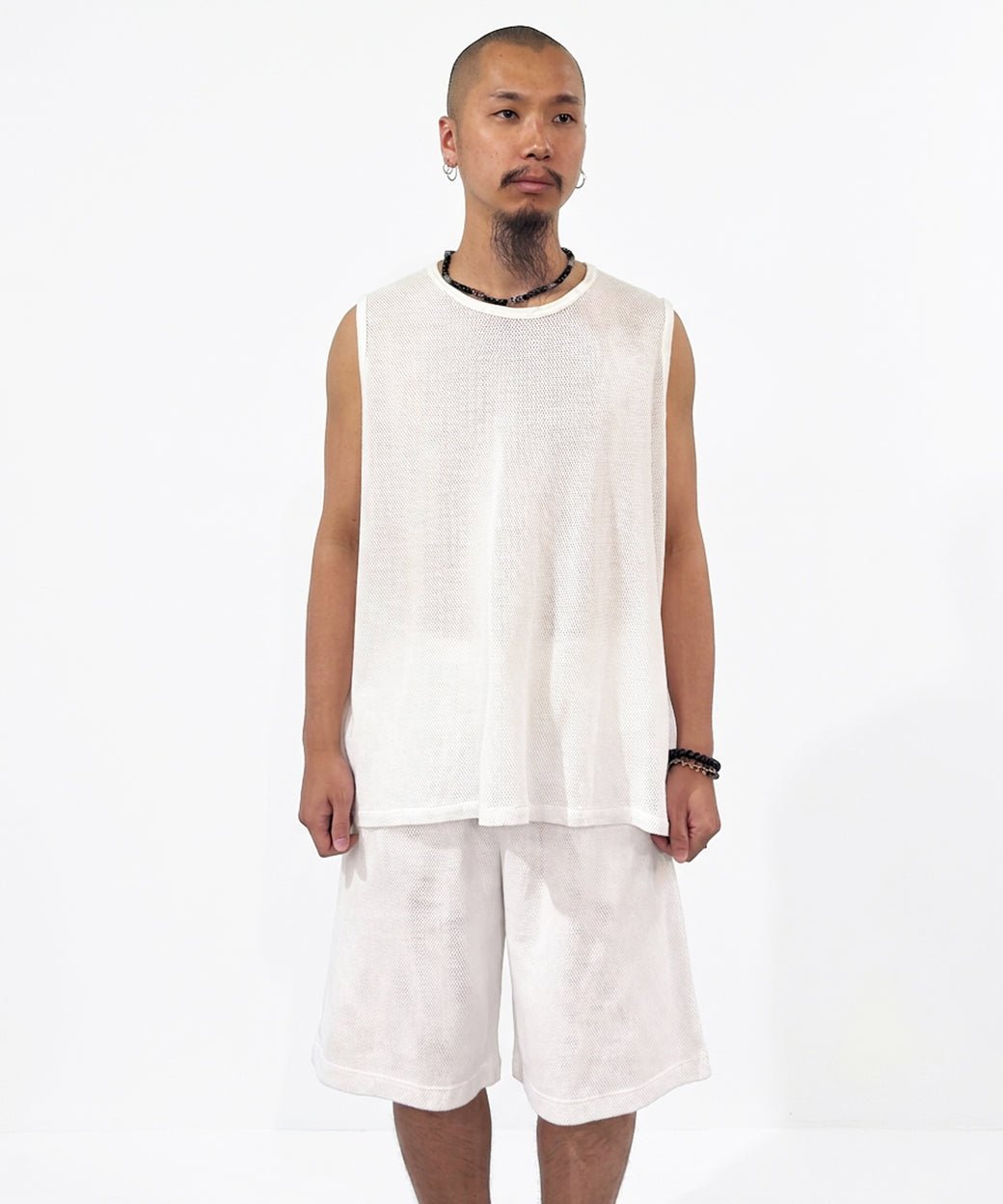 ANDER - MESH SLEEVELESS OFF WHITE 商品画像 - DB&BAR