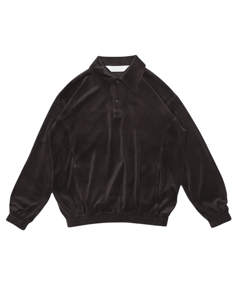 ANDER - VELOUR POLO / SHINE BROWN 商品画像 - DB&BAR