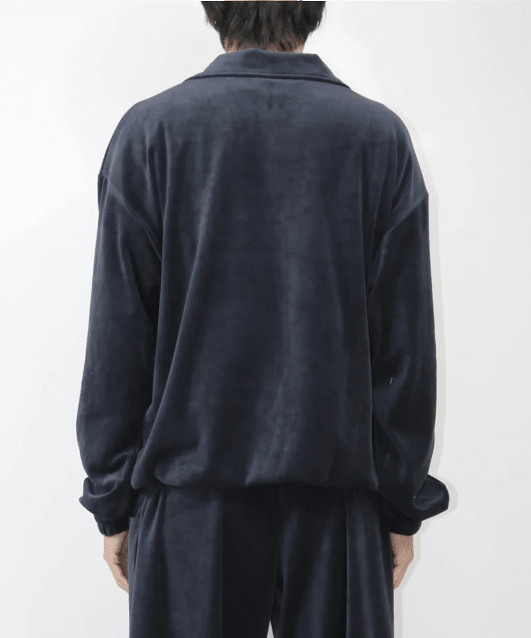 ANDER - VELOUR POLO / STEEL NAVY - DB&BAR
