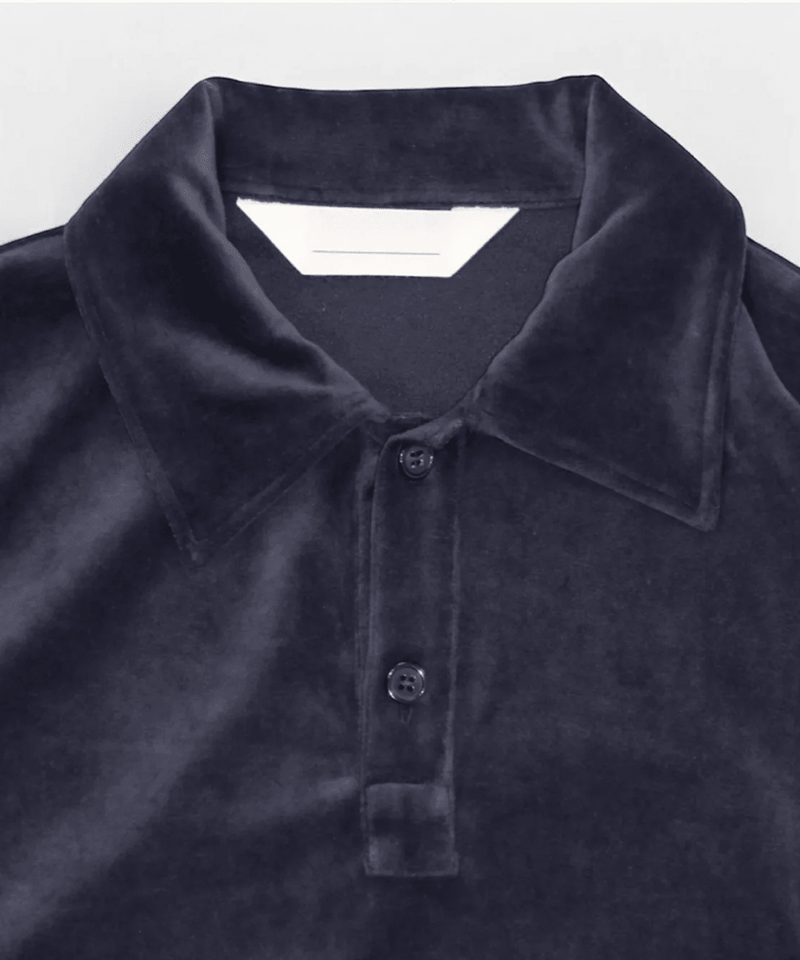ANDER - VELOUR POLO / STEEL NAVY 商品画像 - DB&BAR