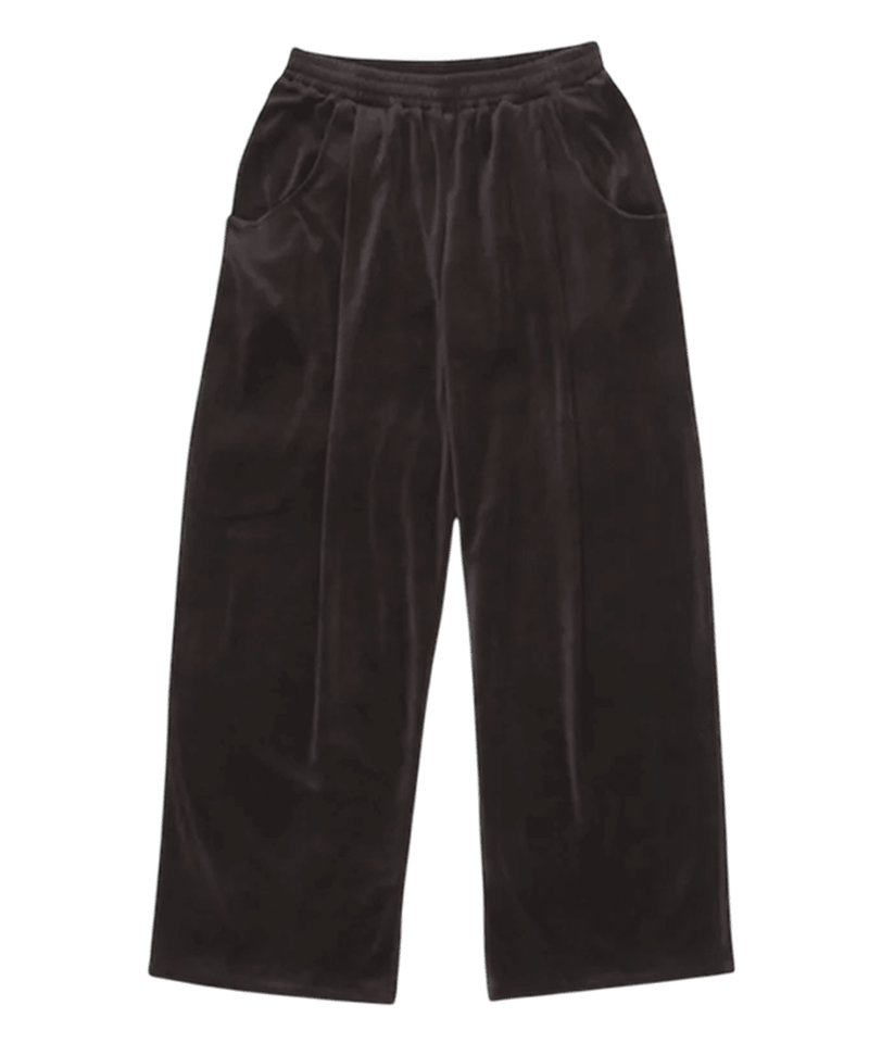 ANDER - VELOUR TUCK PANTS / SHINE BROWN 商品画像 - DB&BAR