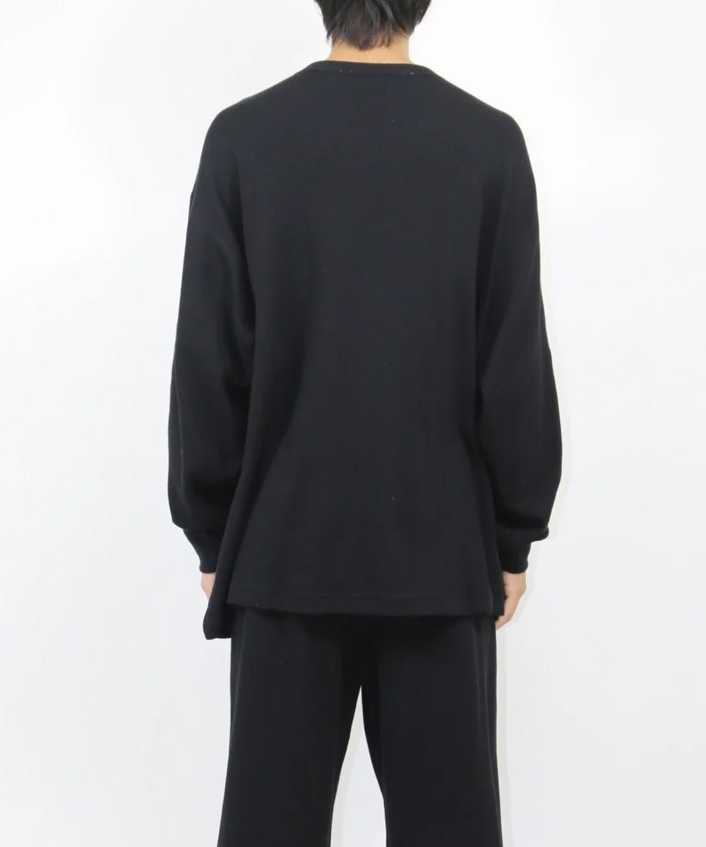 ANDER - WAFFLE CHILLAX TOP / BLACK - DB&BAR