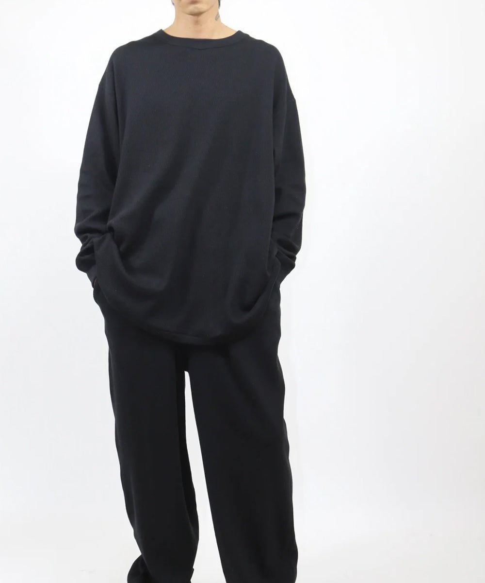 ANDER - WAFFLE CHILLAX TOP / BLACK - DB&BAR