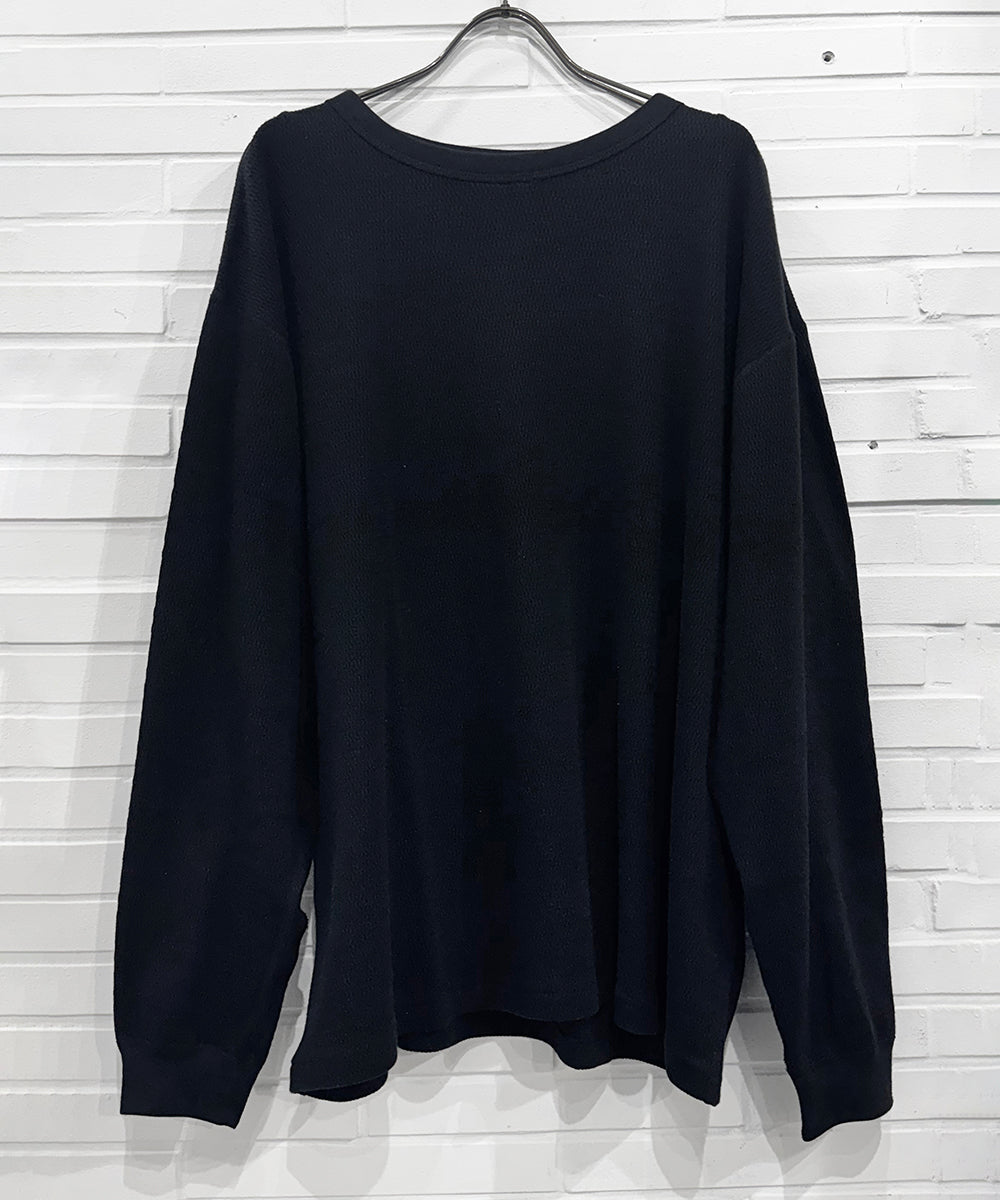 ANDER - WAFFLE CHILLAX TOP / BLACK - DB&BAR