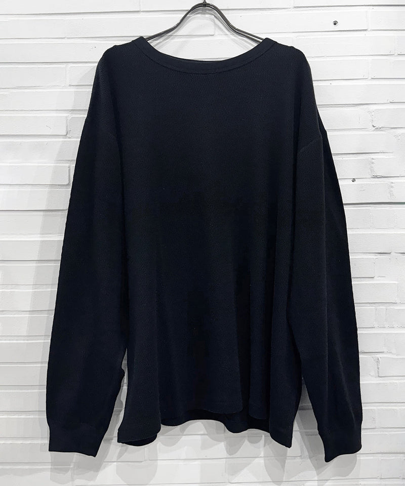 ANDER - WAFFLE CHILLAX TOP / BLACK 商品画像 - DB&BAR
