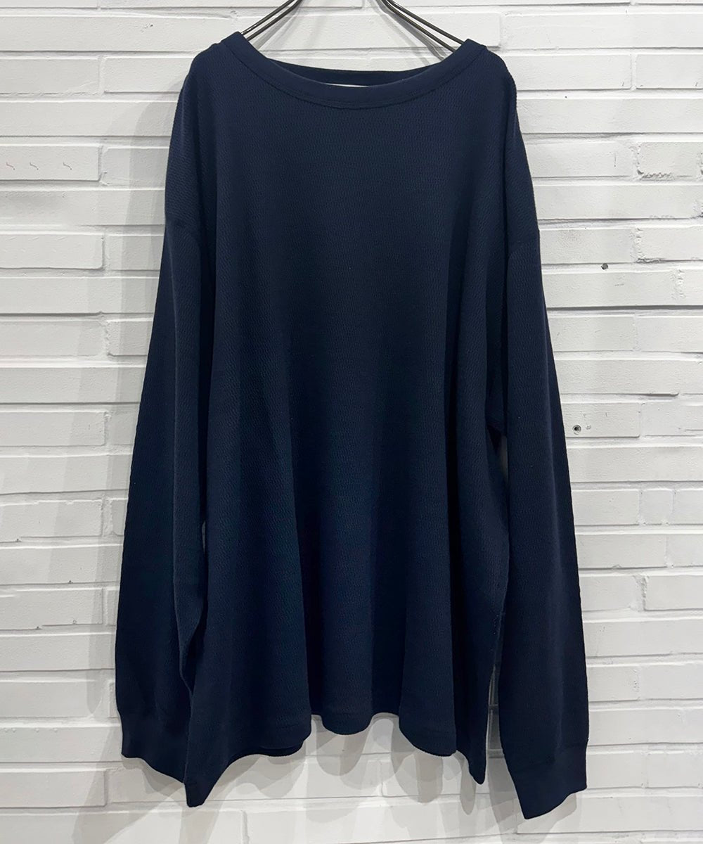 ANDER - WAFFLE CHILLAX TOP / NAVY - DB&BAR
