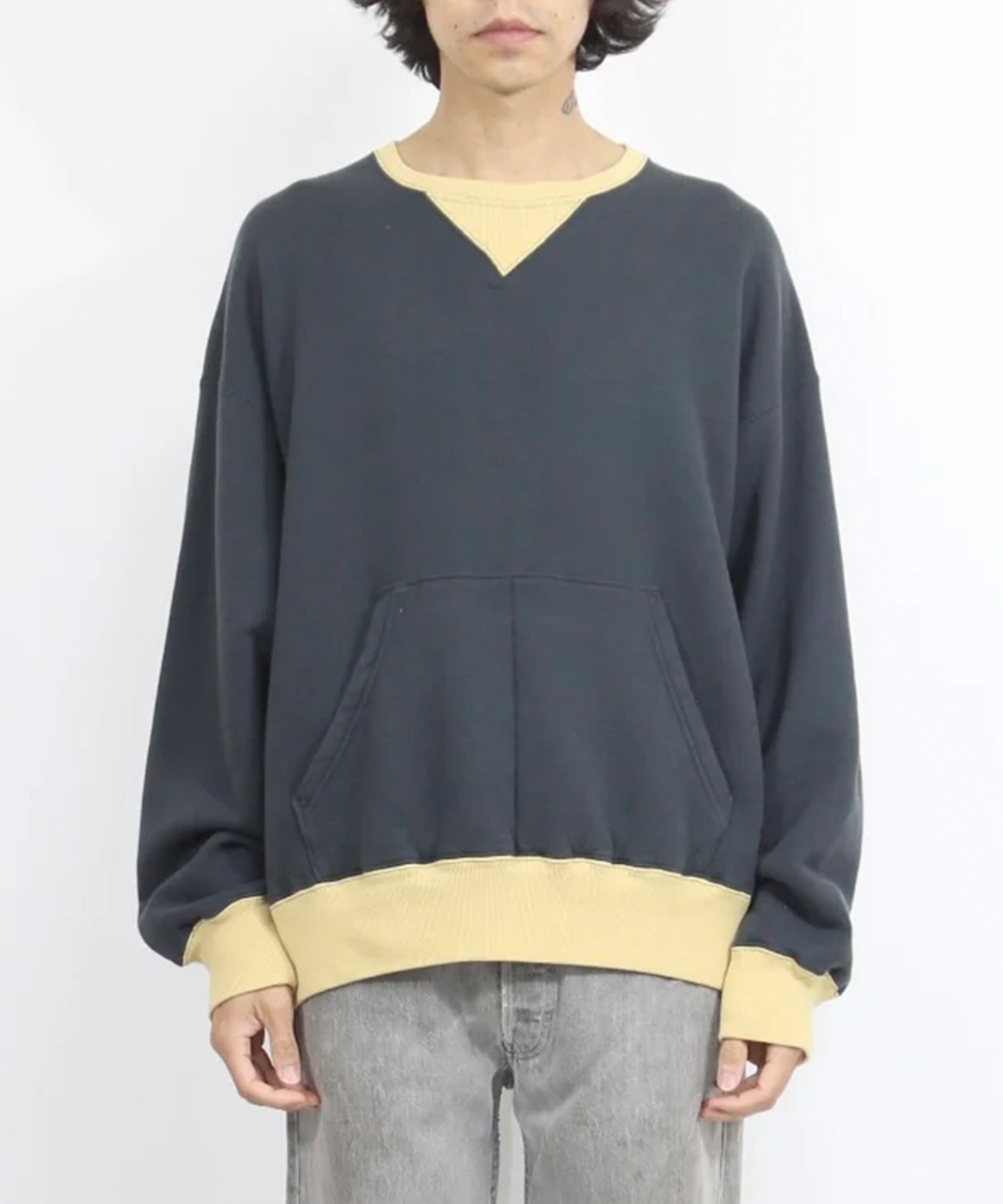 ANDER - WV SWEAT / OFF BLACK×AGING GOLD - DB&BAR