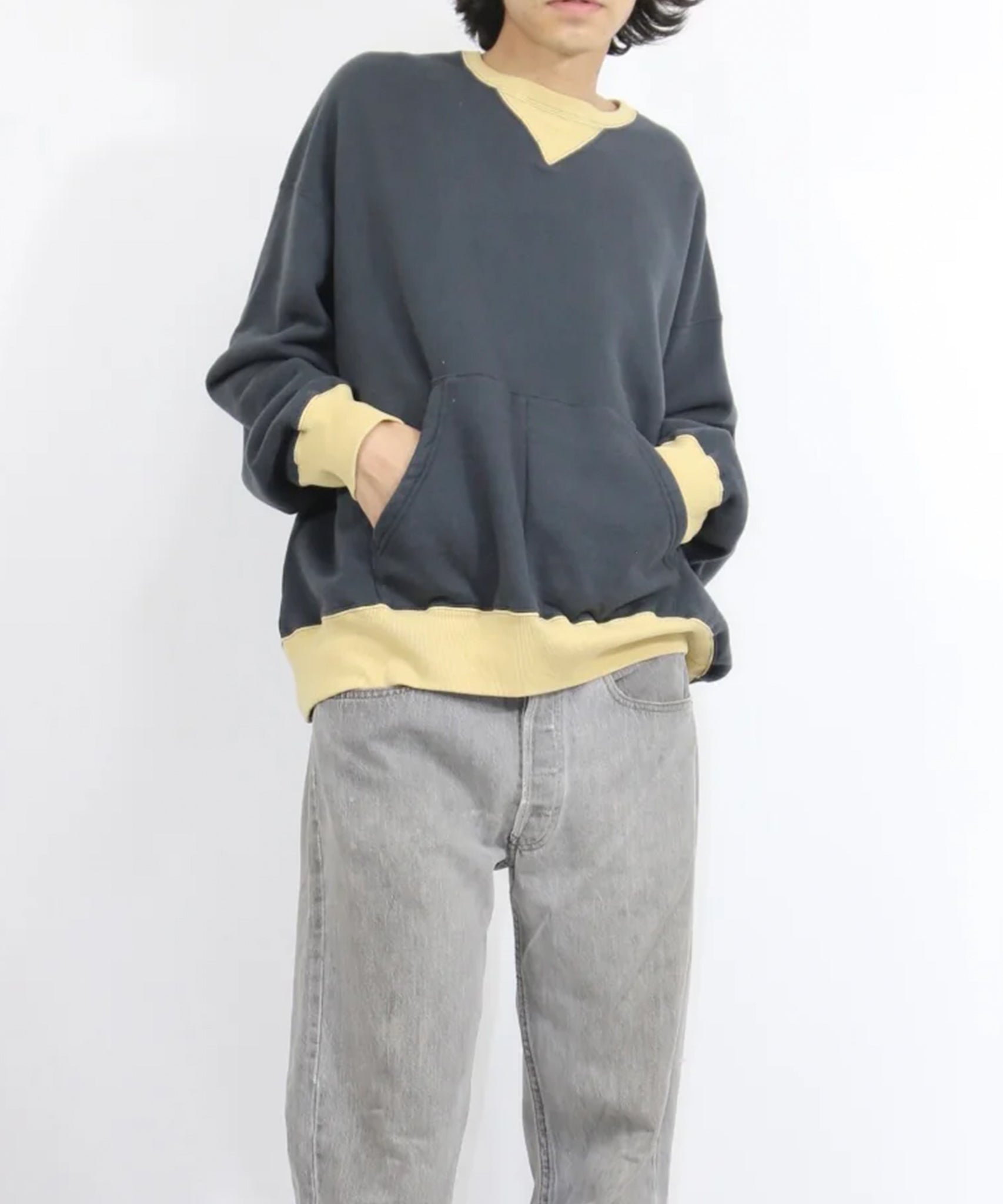 ANDER - WV SWEAT / OFF BLACK×AGING GOLD - DB&BAR