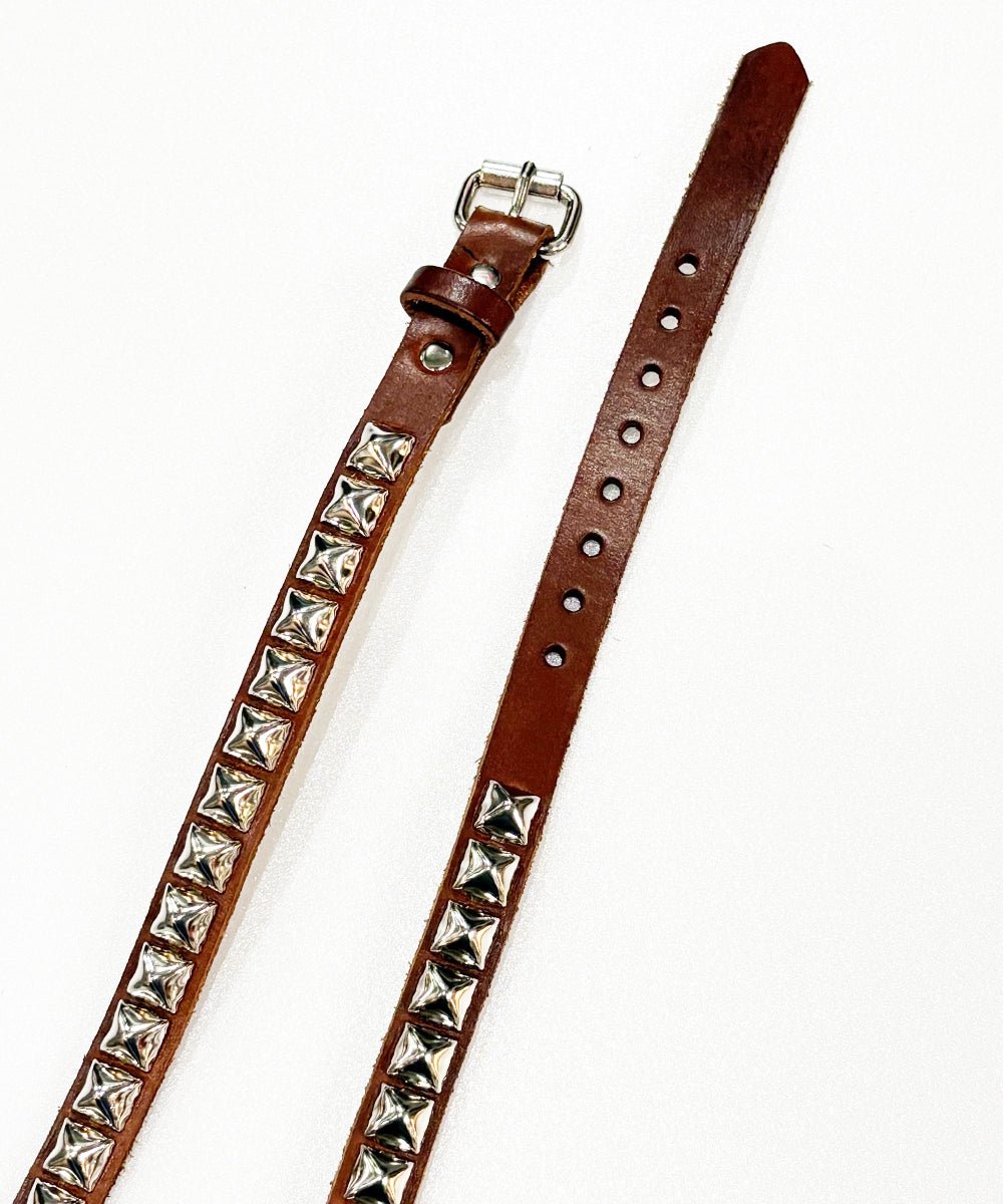 BRACKNEY LEATHER WORKS - 3/4” PYRAMID 1ROW BELT / BROWN 商品画像 - DB&BAR