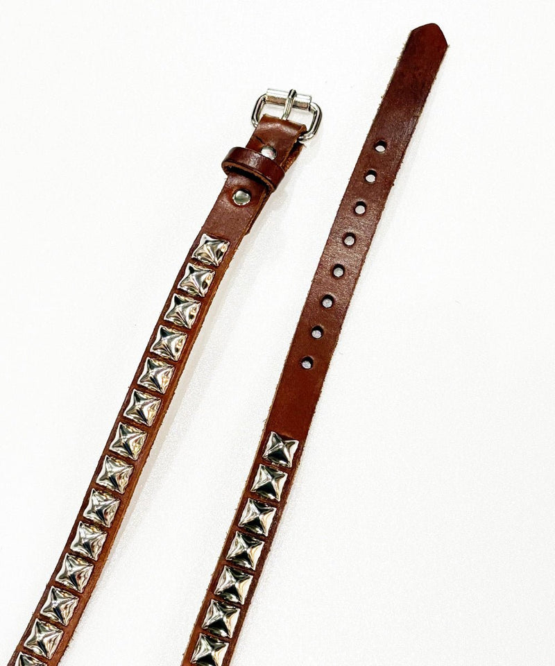 BRACKNEY LEATHER WORKS - 3/4” PYRAMID 1ROW BELT / BROWN 商品画像 - DB&BAR