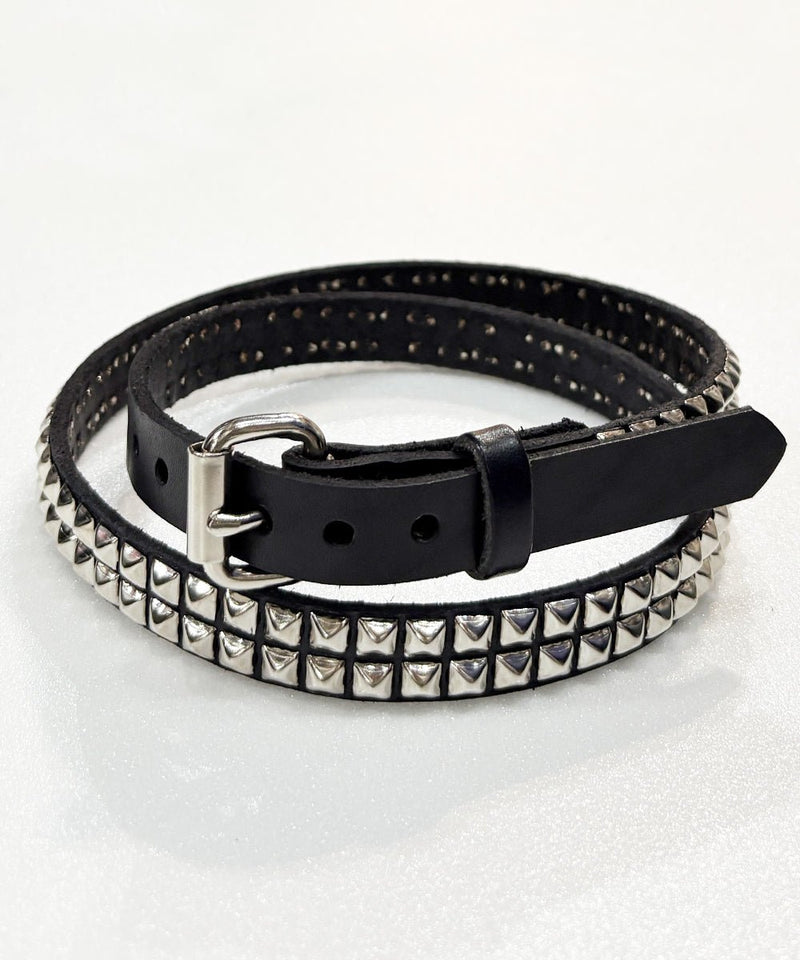 BRACKNEY LEATHER WORKS - 3/4” SMALL PYRAMID 2ROWS BELT / BLACK 商品画像 - DB&BAR