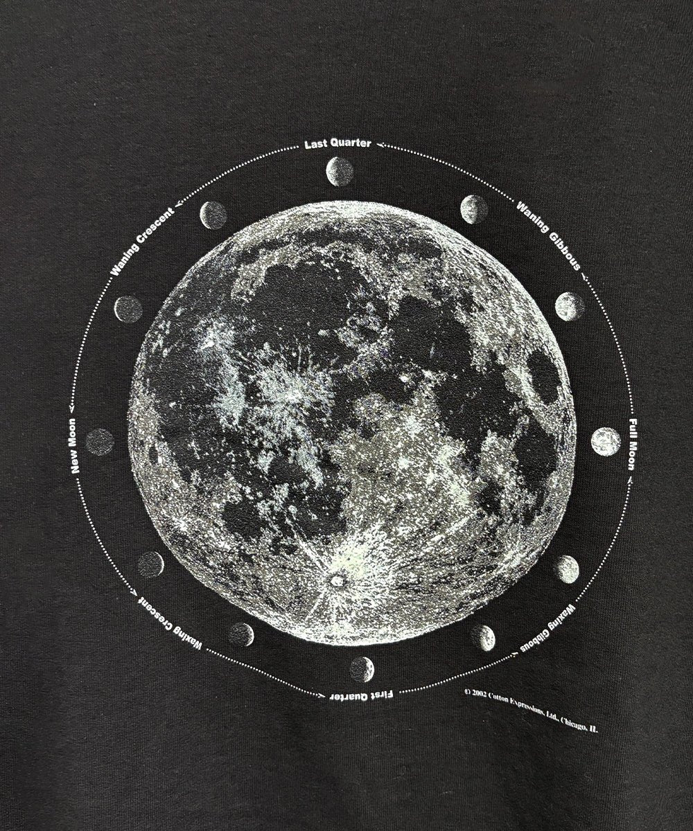 COTTON EXPRESSIONS - PRINT T - SHIRT MOON PHASES / BLACK - DB&BAR