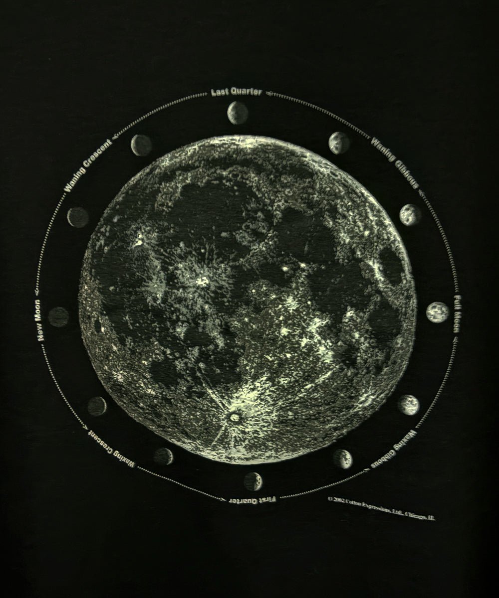 COTTON EXPRESSIONS - PRINT T - SHIRT MOON PHASES / BLACK - DB&BAR