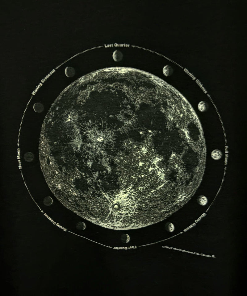 COTTON EXPRESSIONS - PRINT T - SHIRT MOON PHASES / BLACK - DB&BAR