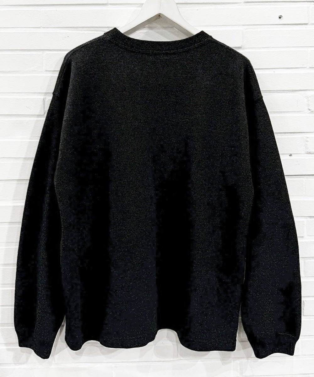 crepuscule - Cotton Rayon Moss Stitch Pull Over / BLACK - DB&BAR