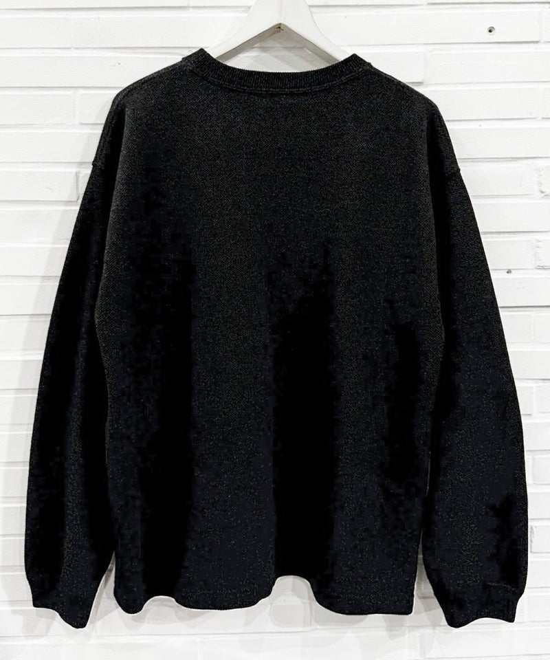 crepuscule - Cotton Rayon Moss Stitch Pull Over / BLACK 商品画像 - DB&BAR
