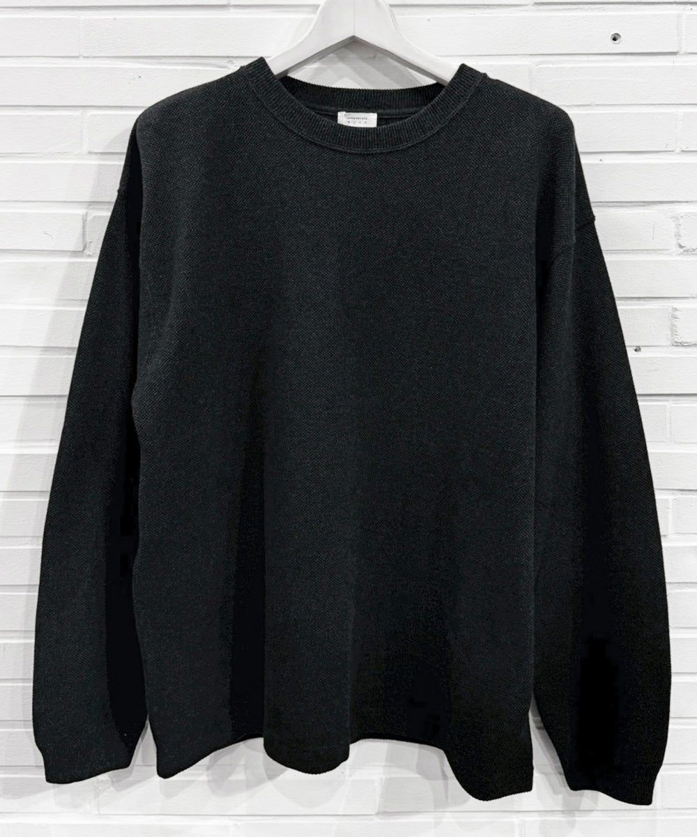 crepuscule - Cotton Rayon Moss Stitch Pull Over / BLACK - DB&BAR